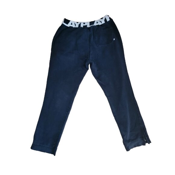 Play Cloths Joggers Black & White Logo Drawstring Zip Leg - Picture 2 of 9